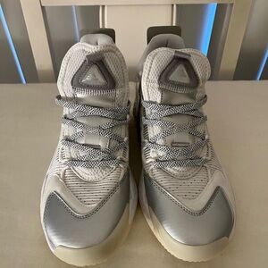Adidas Metallic Silver and White Athletic Shoes